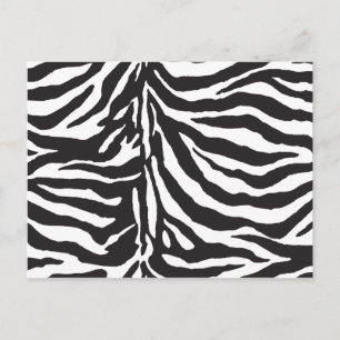 Simple Black and White Zebra Stripe Pattern Postcard