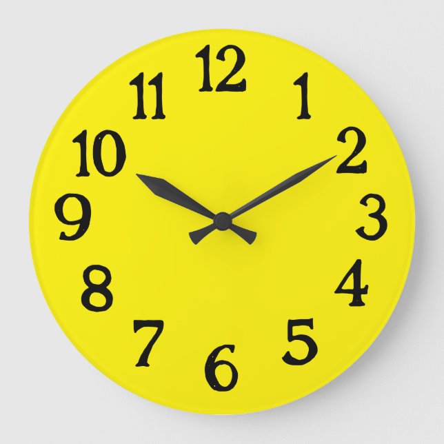 Simple Black and Yellow Normal Plain Clock (Front)