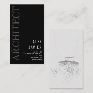 simple black architect business card