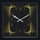 Simple black Art Deco Square Wall Clock<br><div class="desc">Great clock design. You will love it like others. Be free to use this design for other product you like or to customise and add your text. Follow me for more. Thank you. Have a nice day.</div>