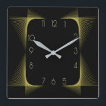 Simple black Art Deco Square Wall Clock<br><div class="desc">Great clock design. You will love it like others. Be free to use this design for other product you like or to customise and add your text. Follow me for more. Thank you. Have a nice day.</div>