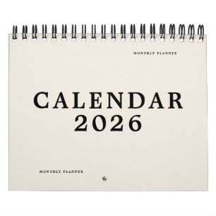 Simple Black Beige USA America Weekly Planner 2025 Calendar
