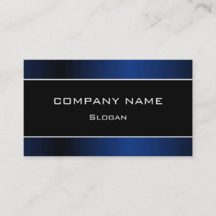Simple Black & Blue Business Card