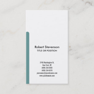Simple Black Blue White Plain Business Card