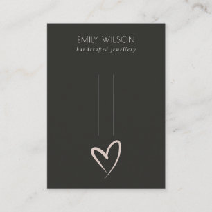 Simple Black Blush Heart Hairclips Pin Display Business Card