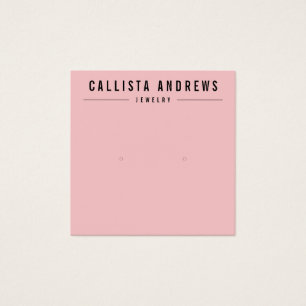 Simple Black Blush Pink Earring Display Card
