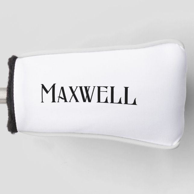 Simple Black Bold Family Name Golf Head Cover (Front)
