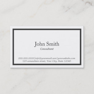 Simple Black Border Consultant Business Card