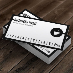 Simple Black Border Lounge Bar Loyalty Card