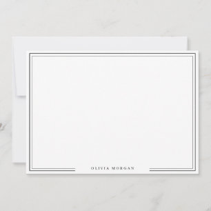 Simple Black Border Name Stationery Card