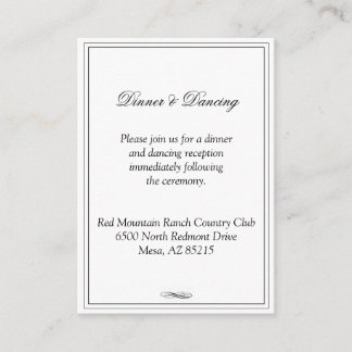 Simple Black Border Wedding Enclosure Card