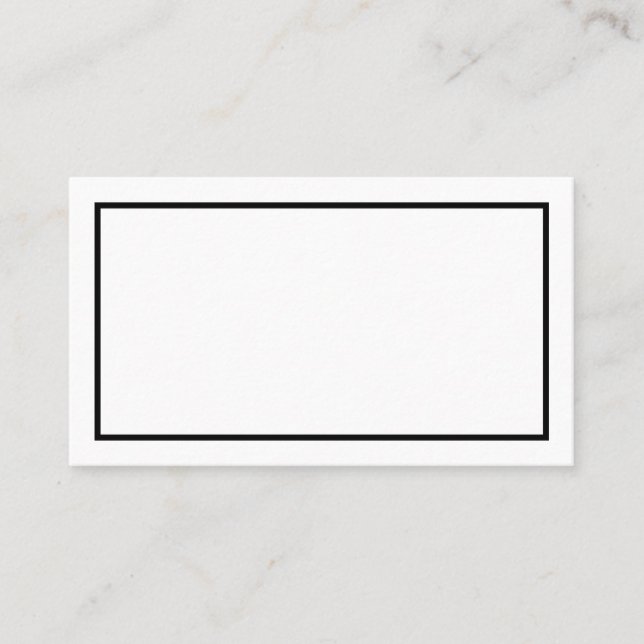 Simple Black Border Wedding Place Card (Front)