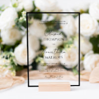 Simple Black Border White Script Wedding