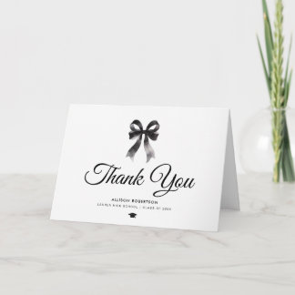 Simple black bow Folded Greeting Card