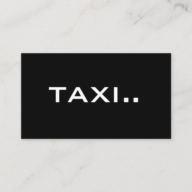 Simple Black Business Card White Text - TAXI (Front)