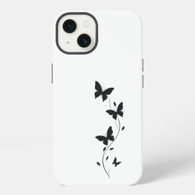 Simple black butterflies iPhone case (Back)