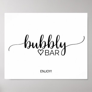 Simple Black Calligraphy Bubbly Bar Sign