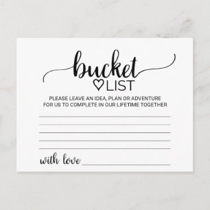 Simple Black Calligraphy Bucket List Cards