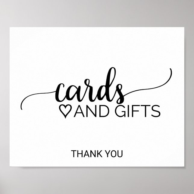 Simple Black Calligraphy Cards and Gifts Poster (Front)