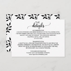 Simple Black Calligraphy Details Card