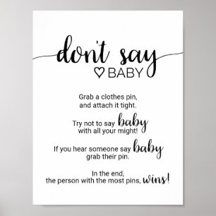 Simple Black Calligraphy Don't Say Baby Sign