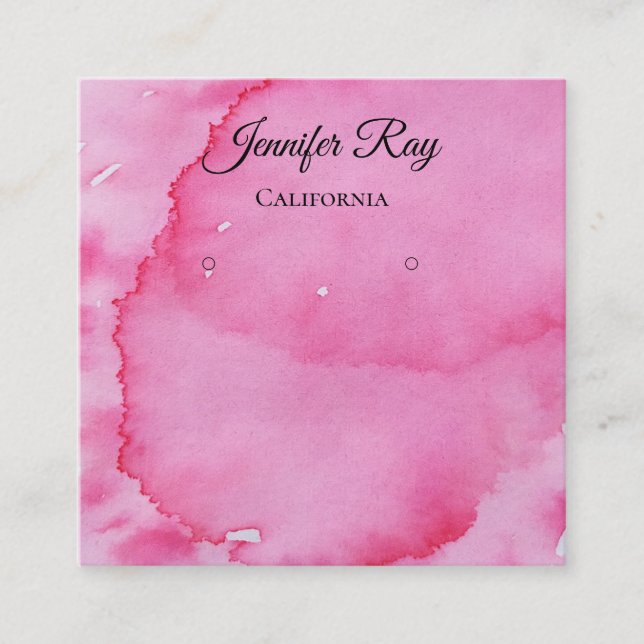 simple black calligraphy earring display cards (Front)