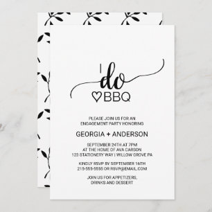 Simple Black Calligraphy I Do BBQ Invitation