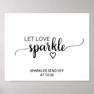 Simple Black Calligraphy Let Love Sparkle Poster