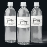 Simple Black Calligraphy Let's Party Bachelorette Water Bottle Label<br><div class="desc">These simple black calligraphy "let's party" bachelorette water bottle labels are perfect for a rustic or modern theme event. The minimalist design features an elegant brush script font and a lovely feminine heart. These labels add a beautiful detailed touch to your event and are great for the bachelorette party, bridal...</div>