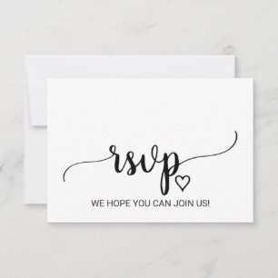 Simple Black Calligraphy Menu Choice RSVP Card