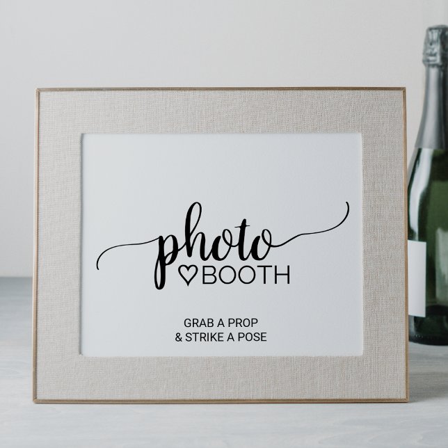 Simple Black Calligraphy Photo Booth Sign (Creator Uploaded)