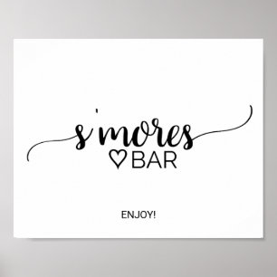 Simple Black Calligraphy S'mores Bar Sign