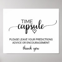Simple Black Calligraphy Time Capsule Sign