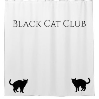 Simple Black Cat Shower Curtains