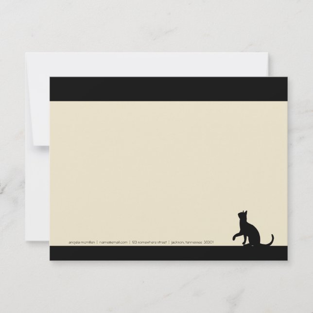 Simple Black Cat Silhouette Note Cards (Front)