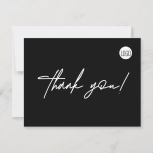 Simple Black Chiropractic Custom Logo  Postcard