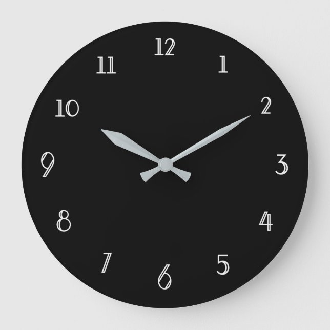 Simple Black Clock With Numbers (Front)