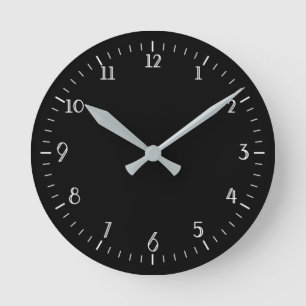 Simple Black Clock With White Numbers