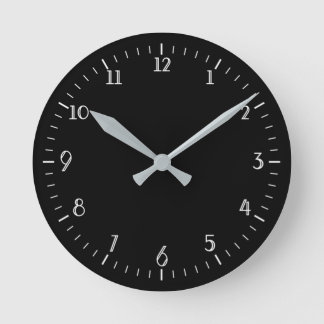 Simple Black Clock With White Numbers