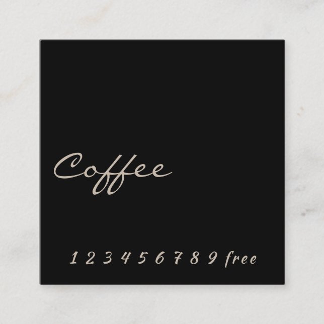 Simple black Coffee loyalty punch-card Card (Front)