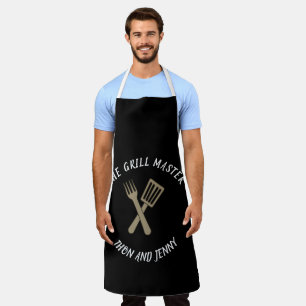 Simple Black Colour Aprons   Personalised Aprons