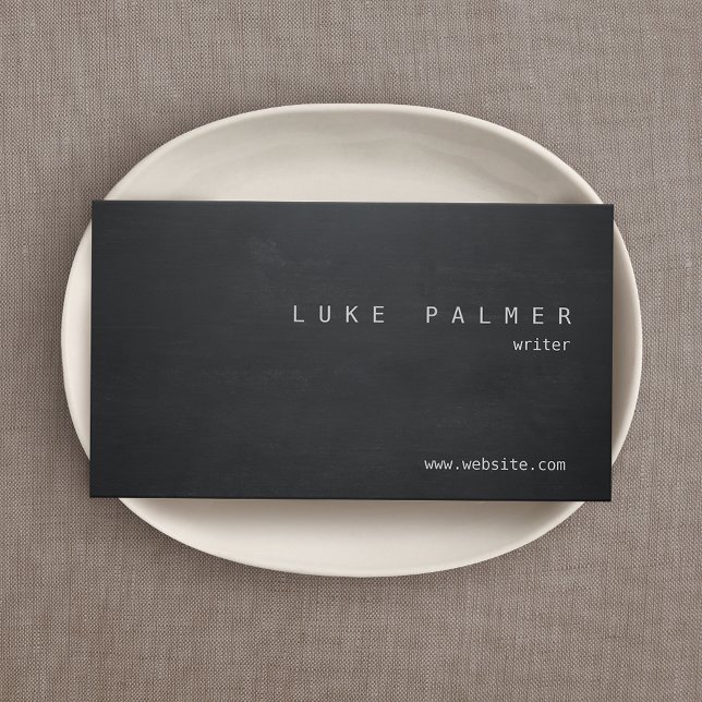 Simple Black Cool Rustic Chalkboard Business Card (Creator Uploaded)