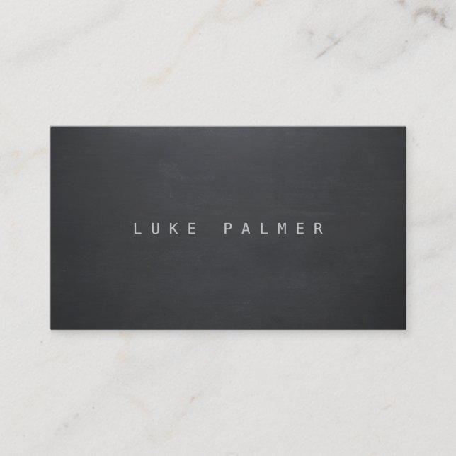 Simple Black Cool Rustic Chalkboard Writer Business Card (Front)