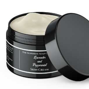 Simple Black Cosmetics Jar Label 1.25" x 6.5"