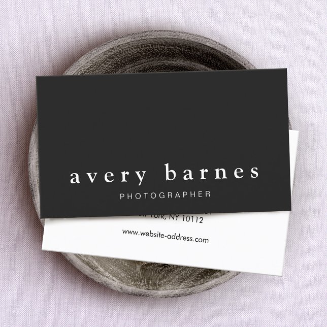 Simple Black Creative Professional Modern Business Card (Creator Uploaded)