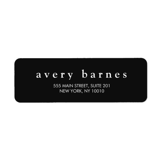 Simple Black Creative Professional Modern Return Address Label