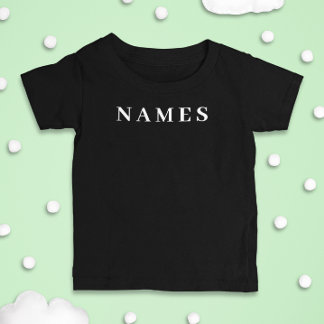 Simple Black Custom Add Your Name Elegant Baby T-Shirt