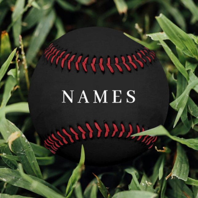 Simple Black Custom Add Your Name Elegant Baseball (Creator Uploaded)