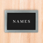 Simple Black Custom Add Your Name Elegant Belt Buckle<br><div class="desc">Simple Black Custom Add Your Name Elegant Design for Anyone.</div>