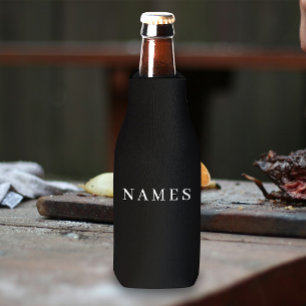 Simple Black Custom Add Your Name Elegant Bottle C Bottle Cooler
